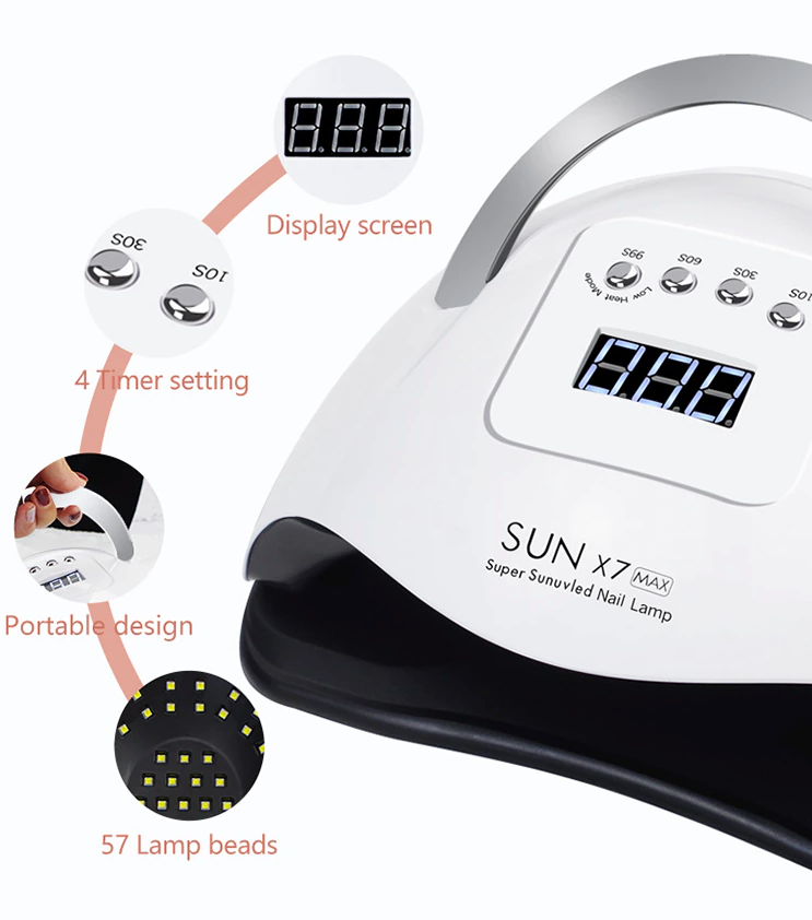 | InstaCure Nail Dryer | 220W Nail Dryer LED Lamp UV Light Polish Gel Curing Machine Electric Manicure
