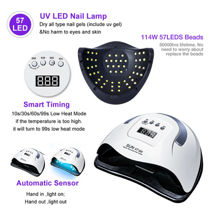 | InstaCure Nail Dryer | 220W Nail Dryer LED Lamp UV Light Polish Gel Curing Machine Electric Manicure