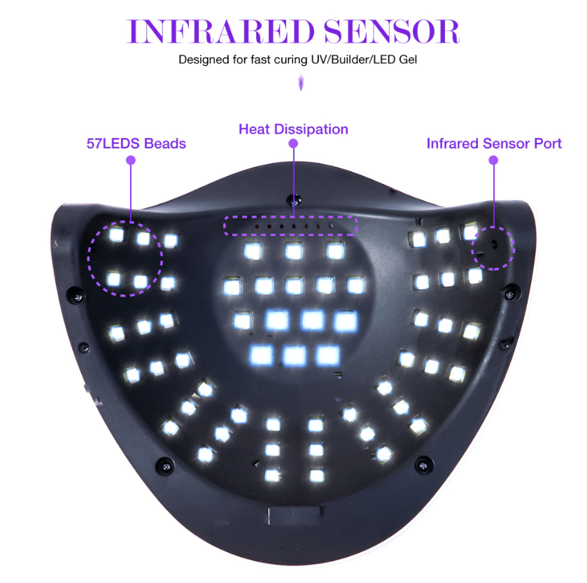 | InstaCure Nail Dryer | 220W Nail Dryer LED Lamp UV Light Polish Gel Curing Machine Electric Manicure