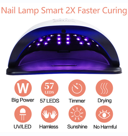 | InstaCure Nail Dryer | 220W Nail Dryer LED Lamp UV Light Polish Gel Curing Machine Electric Manicure